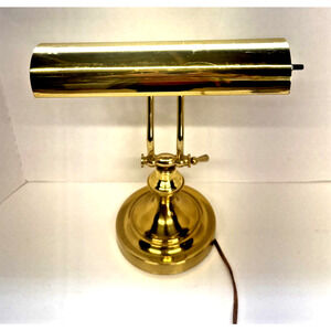 Vintage Brass Adjustable Piano-Bankers Desk Lamp 1970's MCM Art Deco Style